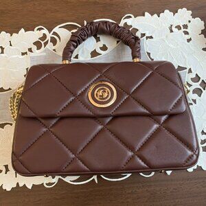 Dune Brown Leather Quilted Bag